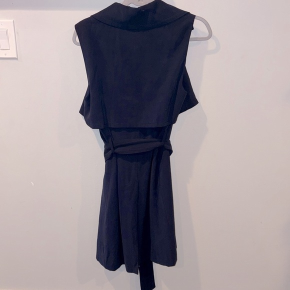 Club Monaco Birte Trench Belted Vest Size Small Navy - Picture 7 of 13